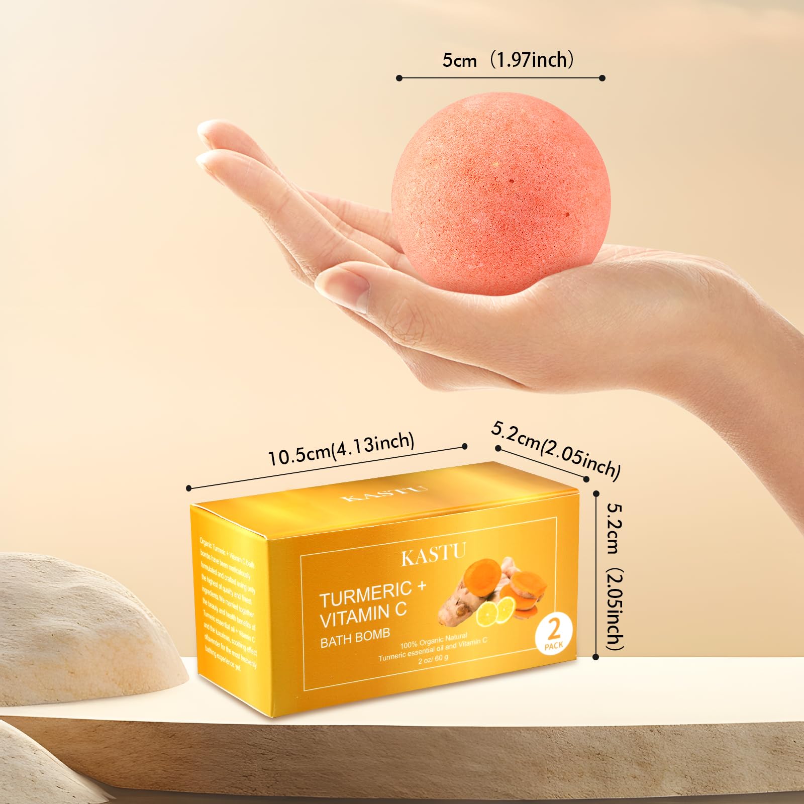 Kastu bath bombs dissolving action creates rich bubbles and a luxurious soak.