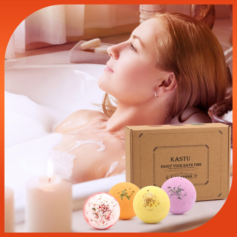 KASTU bath bombs dried flowers natural textures for spa-like experience