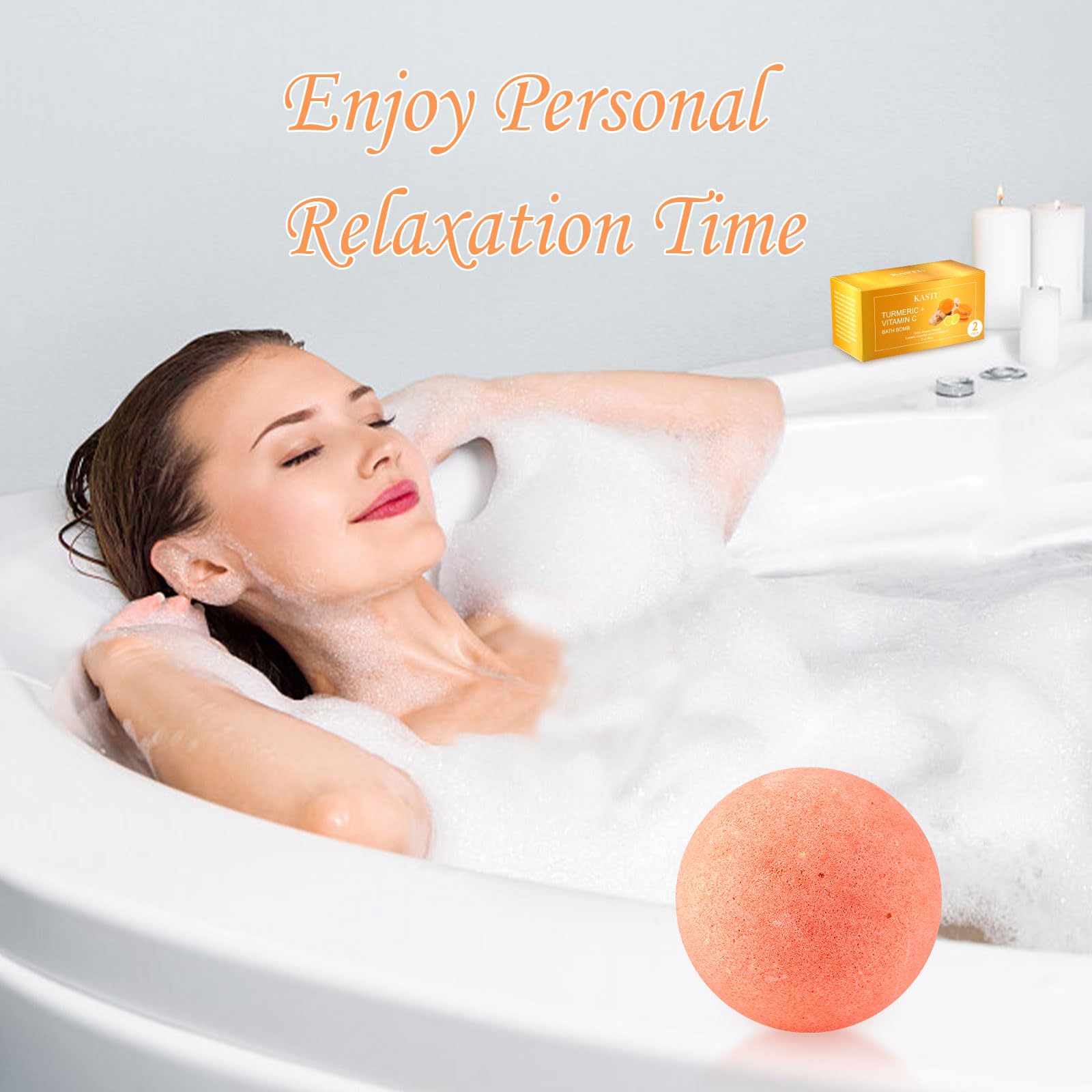 Kastu bath bombs relaxing spa scene evokes calm, at-home rejuvenation.