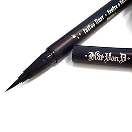 Kat Von D Tattoo Liner Trooper Black full look defining eyes with bold shade.
