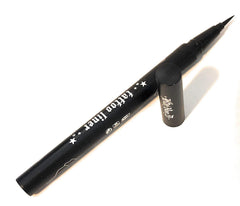 Kat Von D Tattoo Liner Trooper Black waterproof wear test on eye area and lash line.