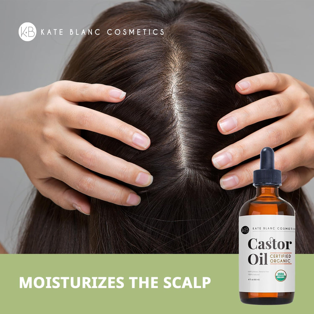 Kate Blanc Cosmetics castor oil lash line application for moisturized lashes.