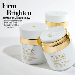 Kate Somerville brightening anti-aging cream application image suggests smoother skin.