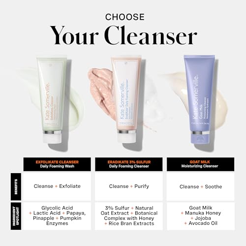 Kate Somerville ExfoliKate Cleanser daily routine with water rinse