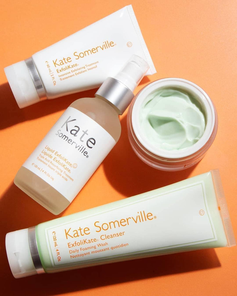 Rinsing water over Kate Somerville Exfolikate Cleanser leaving skin soft and clean.