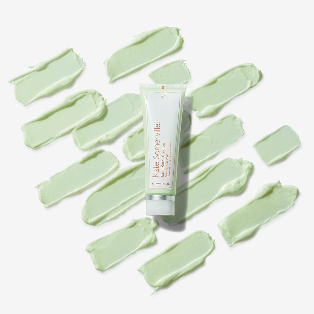 Travel-size Kate Somerville Exfolikate Cleanser packaging ready for on-the-go routines.