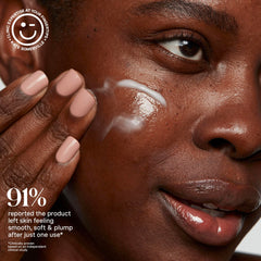 Kate Somerville HydraKate applied on cheek shows a plump, refreshed look.