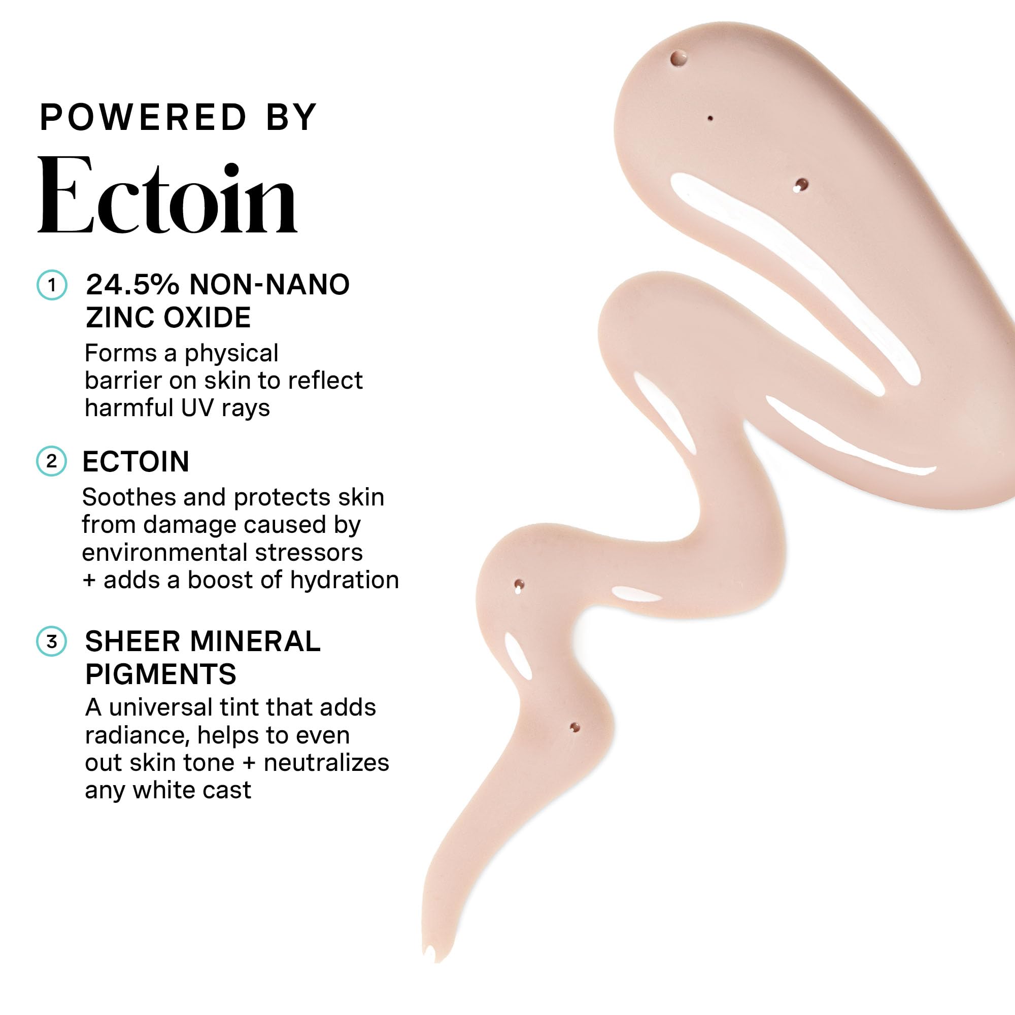 Close-up of HydraKate Drops swirls showing tinted minerals for radiant skin.