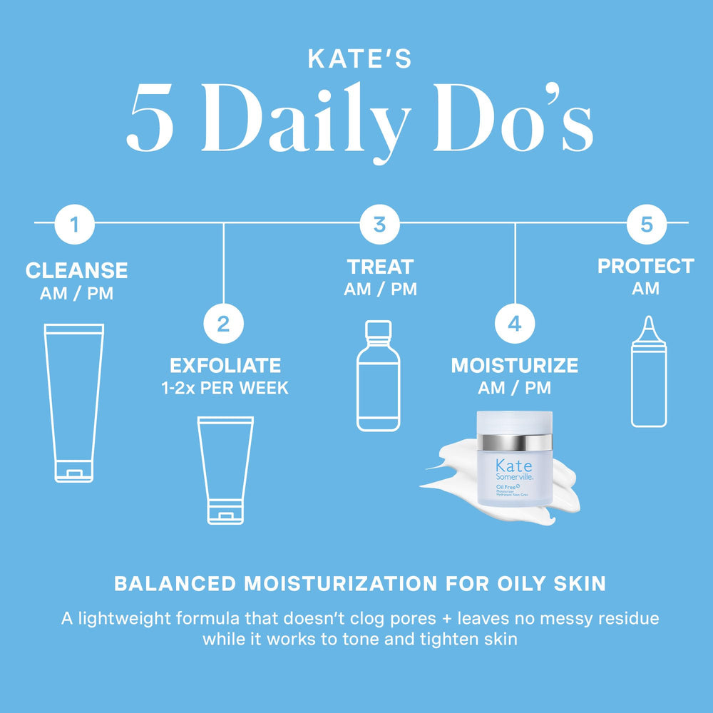 Kate Somerville Oil Free Moisturizer applied to face and neck for even hydration