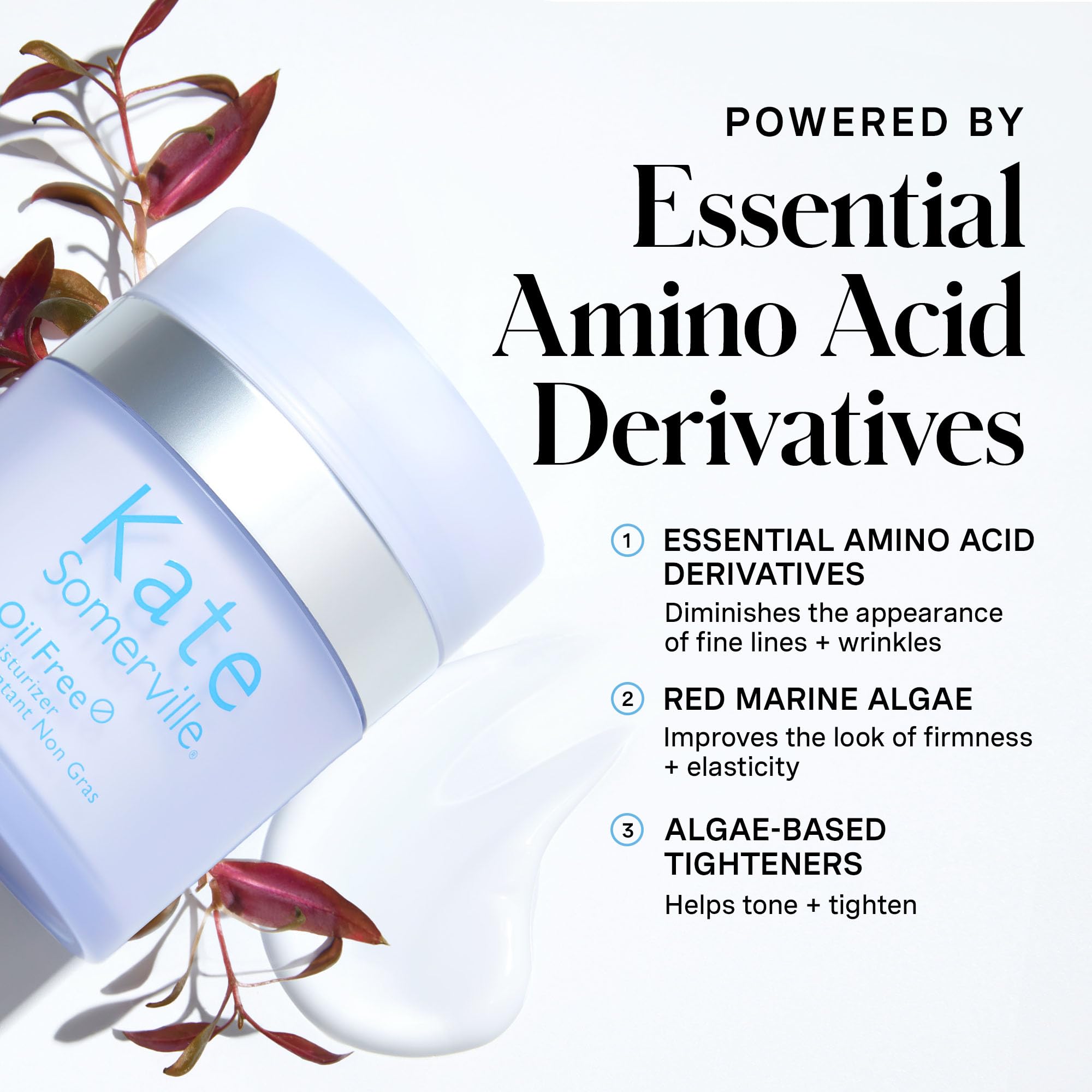 Kate Somerville Oil Free Moisturizer close-up texture demonstrates light fast-absorbing cream