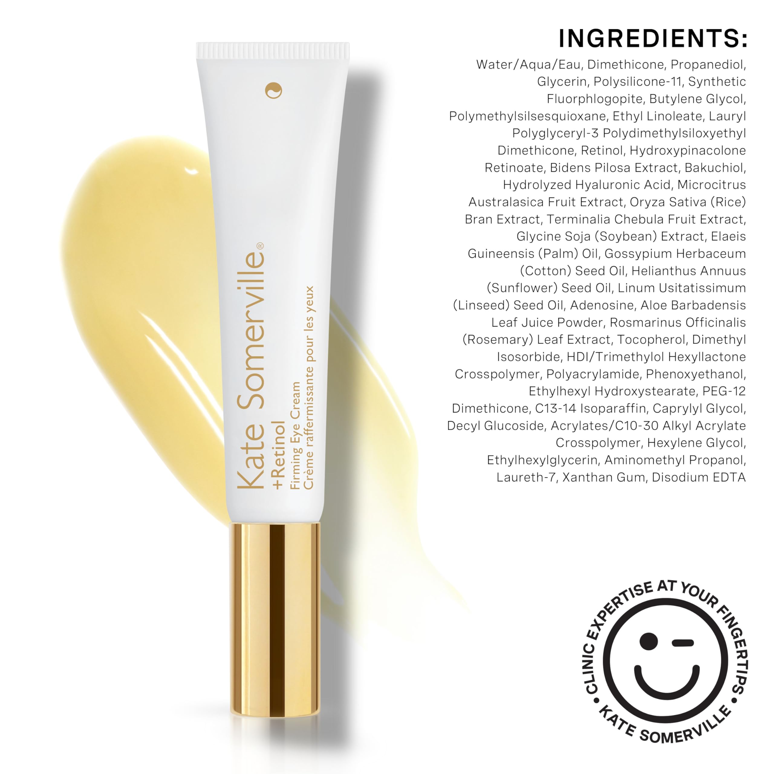 Kate Somerville Retinol Eye Cream bidens pilosa extract feature and antioxidant support.