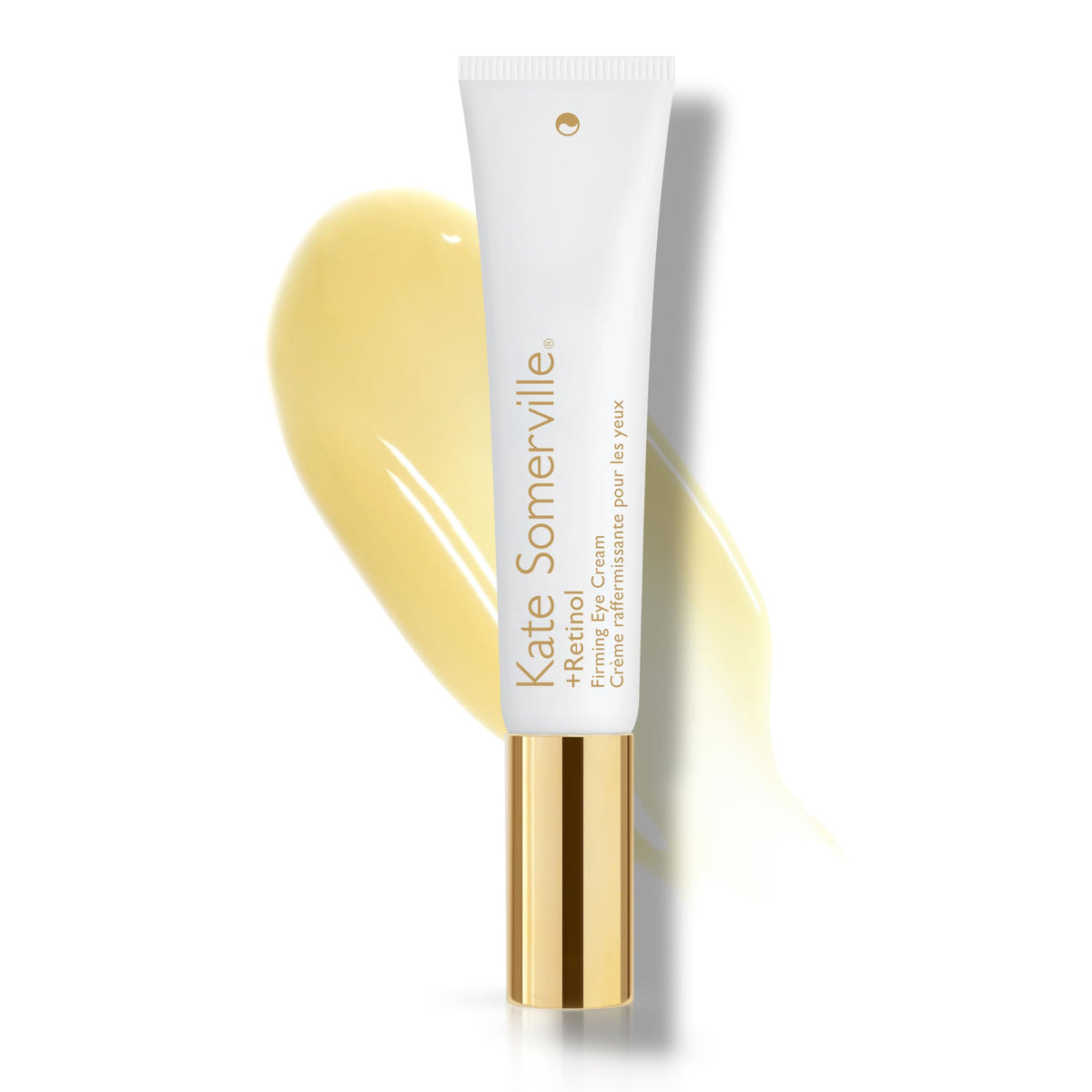 Kate Somerville Retinol Eye Cream bottle closeup for hydrated, bright under-eye skin.