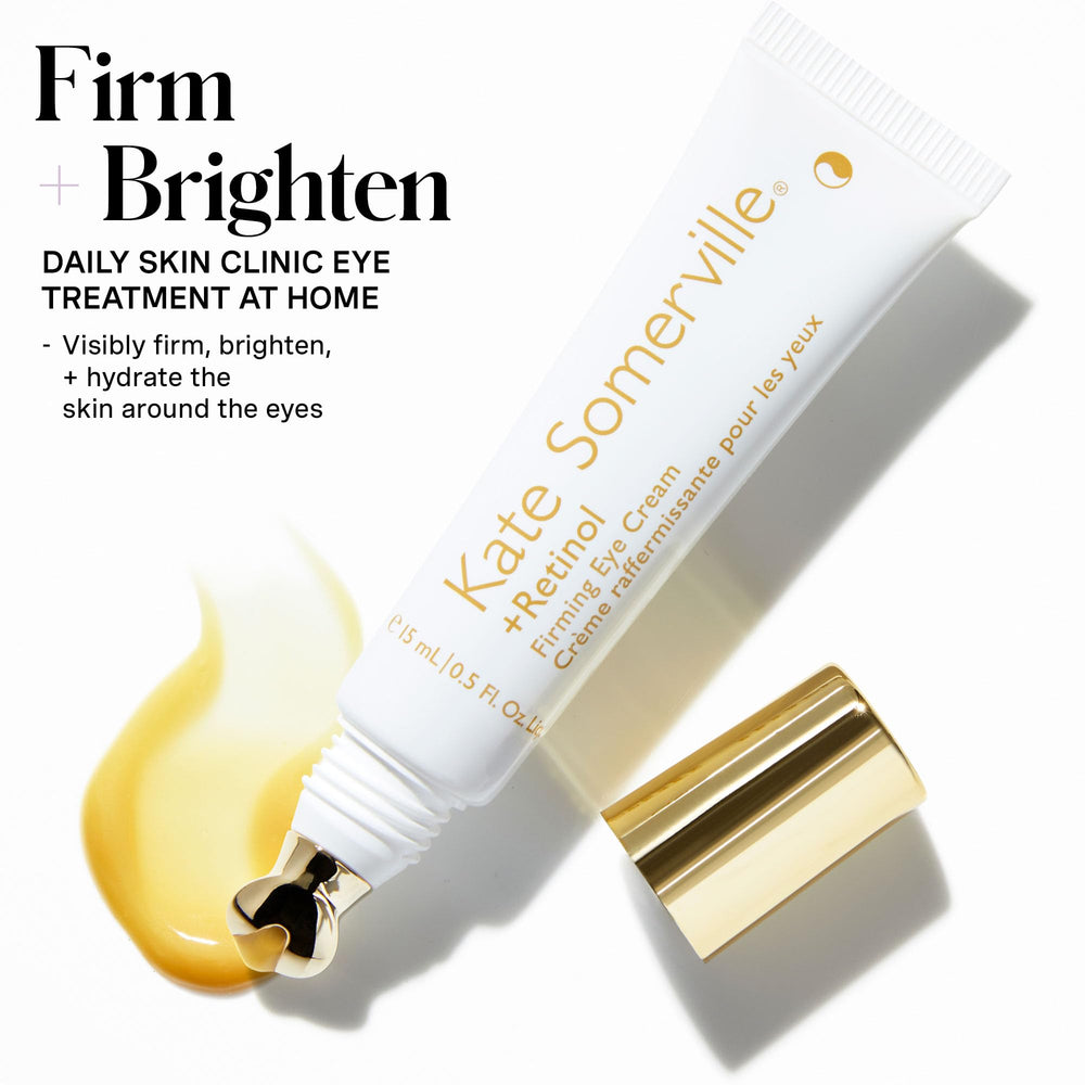 Kate Somerville Retinol Eye Cream being dabbed under-eye for gentle rejuvenation.