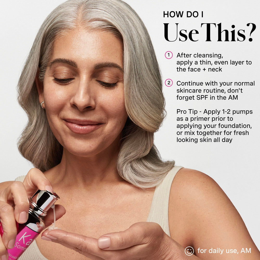 Kate Somerville Wrinkle Warrior Sichuan Pepper accent hints at immediate wrinkle appearance reduction.