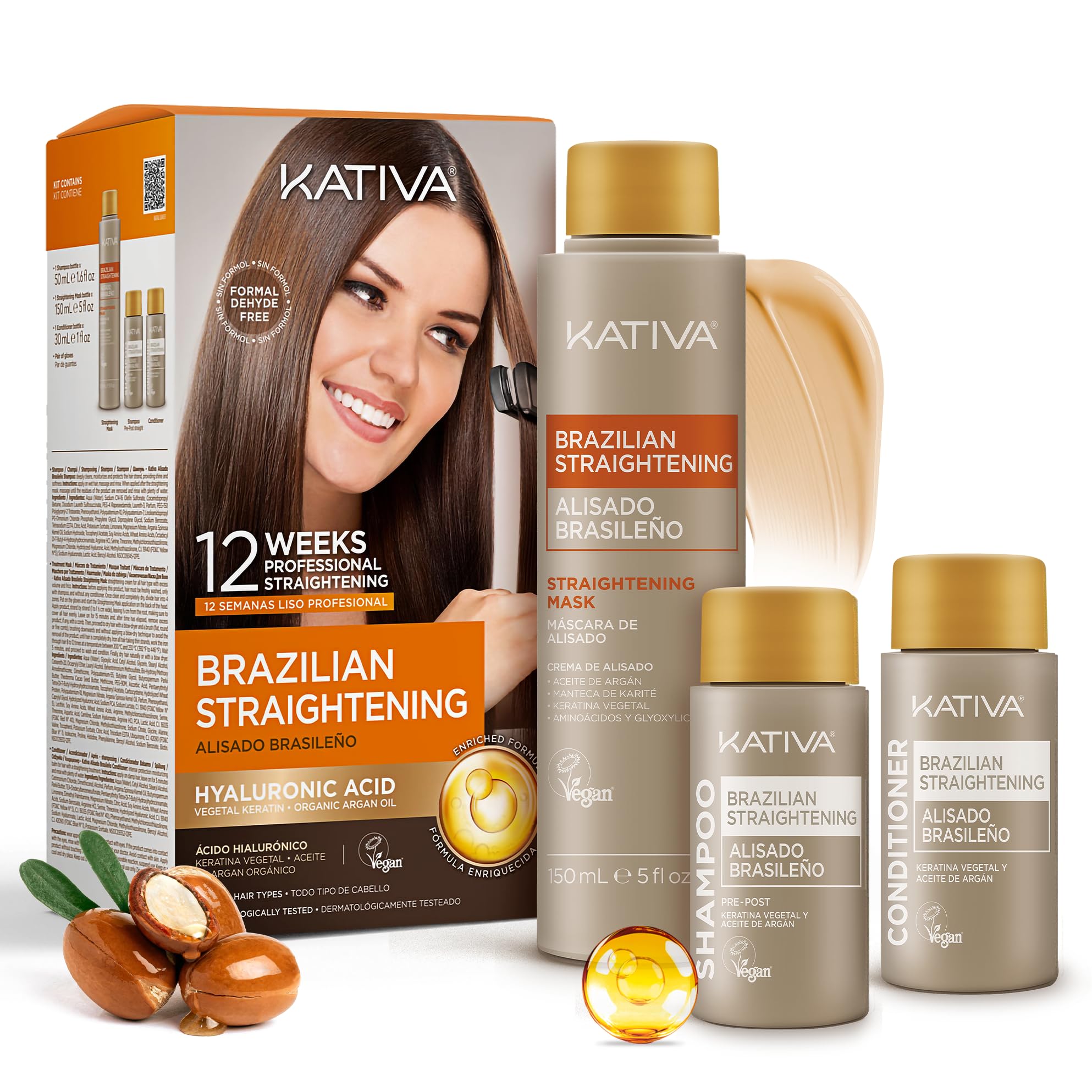 KATIVA polished straight hair end result showing natural movement and frizz control