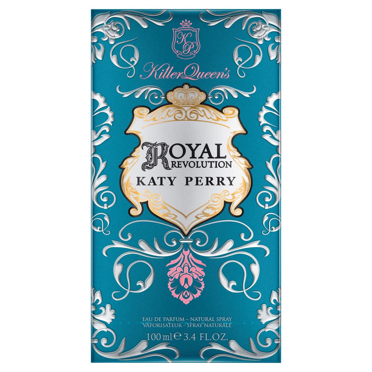 Katy Perry Royal Revolution packaging outer highlights brand prestige and collector appeal.