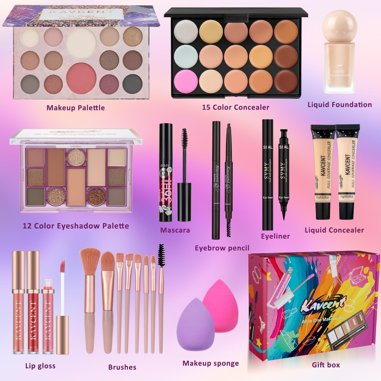 KAVCENT eyeshadow palette teens for diverse day-to-night looks.