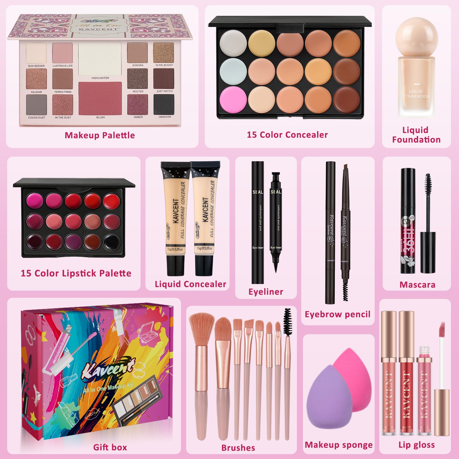 KAVCENT foundation and sponge set for smooth, even complexion application.