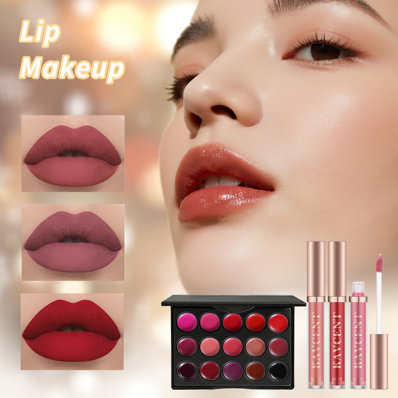 KAVCENT makeup brushes and powder puff set for seamless blending