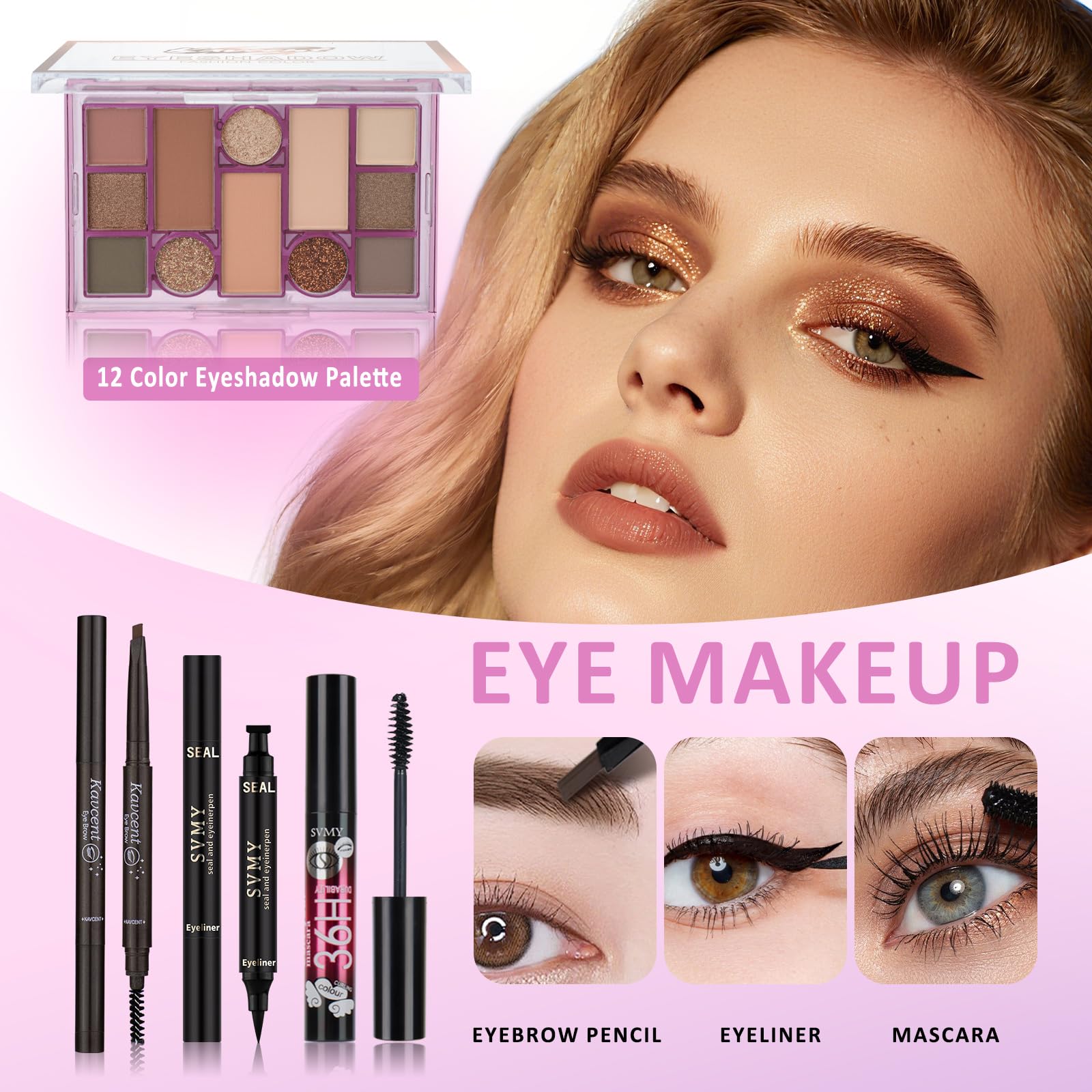 KAVCENT makeup kit eyebrow pencil precision shapes brows naturally