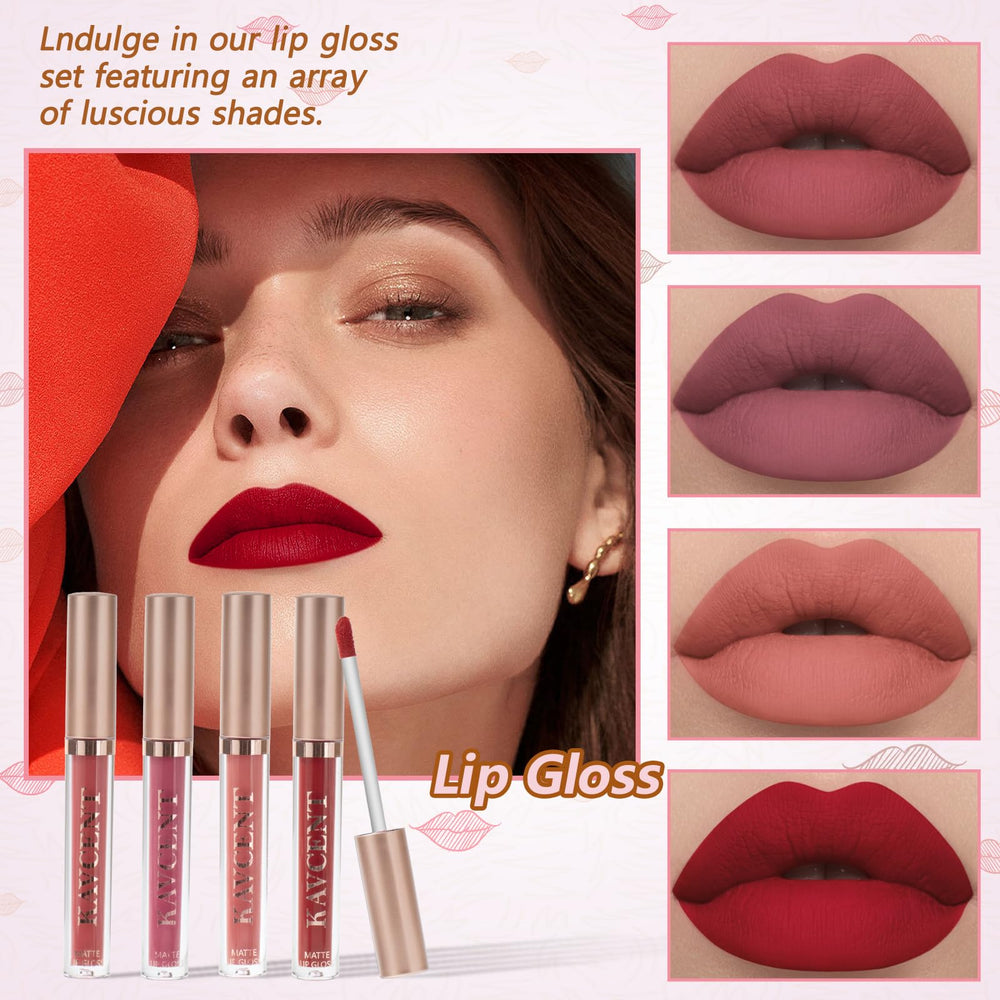 KAVCENT makeup kit lip gloss and contour stick for polished, versatile looks.