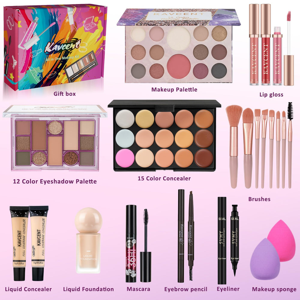 KAVCENT makeup kit lipgloss variety shine provides glossy finish for quick glam