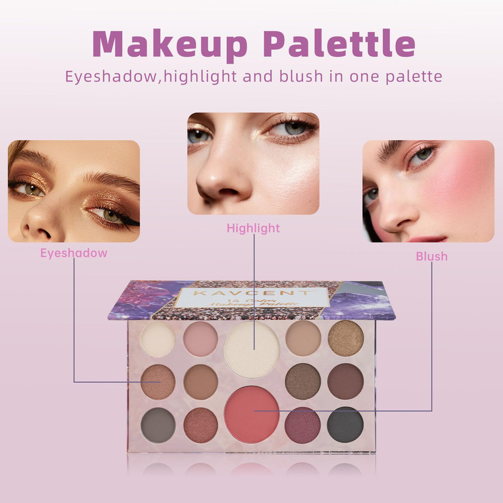 KAVCENT makeup kit liquid foundation bottle demonstrates buildable coverage for a natural look