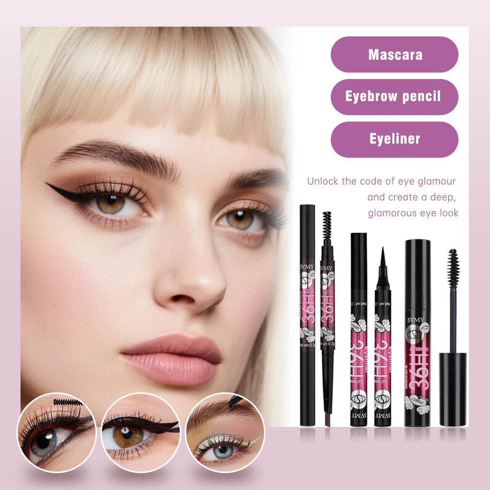 KAVCENT makeup kit mascara brush strokes showcasing volumizing mascara for defined eyes