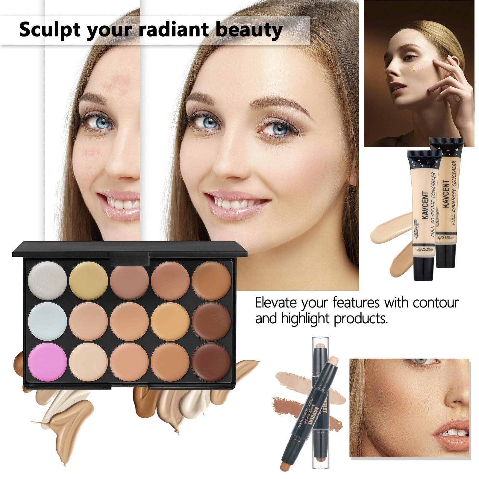 KAVCENT makeup set makeup bag keeps essentials organized for on-the-go touchups