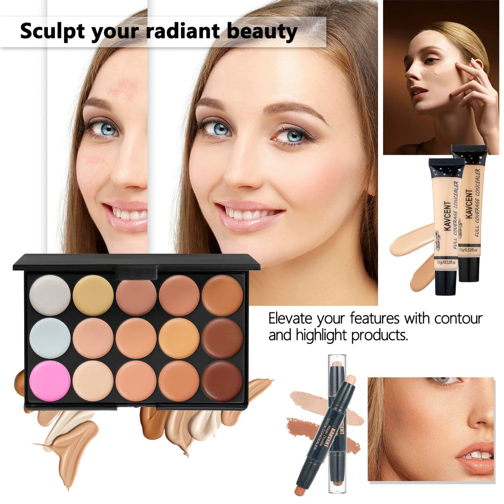 KAVCENT makeup set makeup bag keeps essentials organized for on-the-go touchups