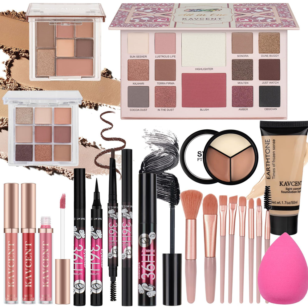 KAVCENT makeup set all-in-one kit for teens enabling quick everyday looks