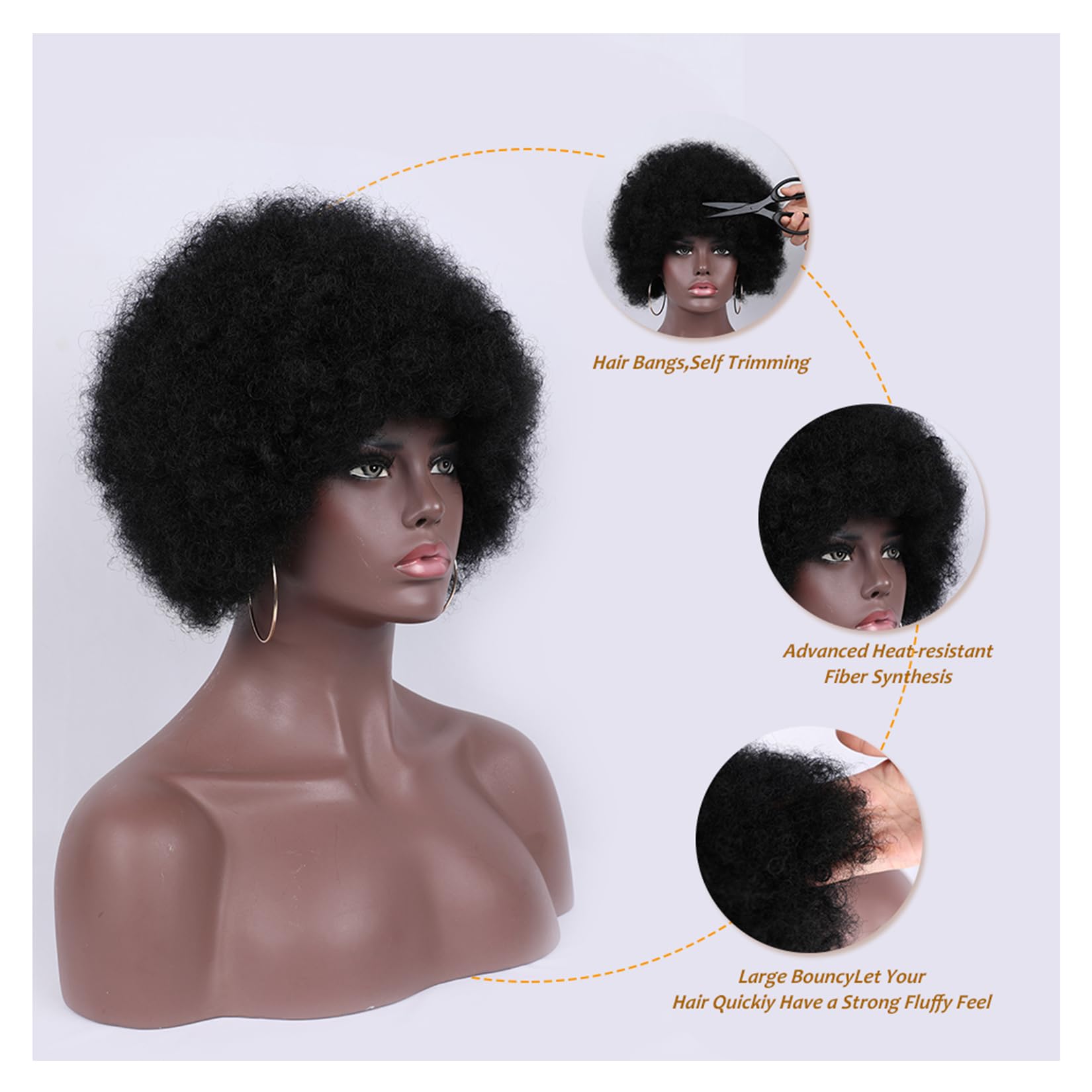 Kavsni Afro Curly Wig care storage demonstrates simple upkeep and tidy storage.