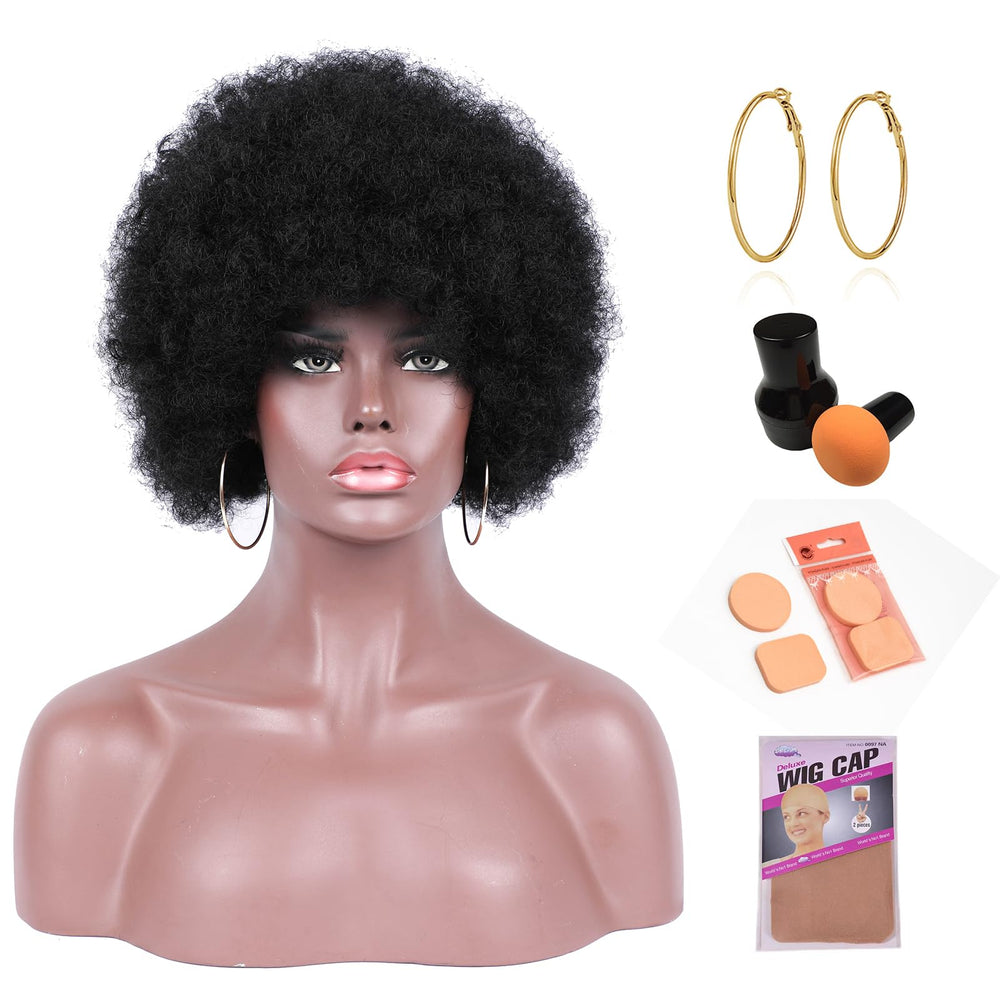 Kavsni Afro Curly Wig rose net adjustable fit ensures comfortable wear.