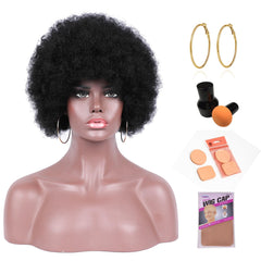 Kavsni Afro Curly Wig rose net adjustable fit ensures comfortable wear.