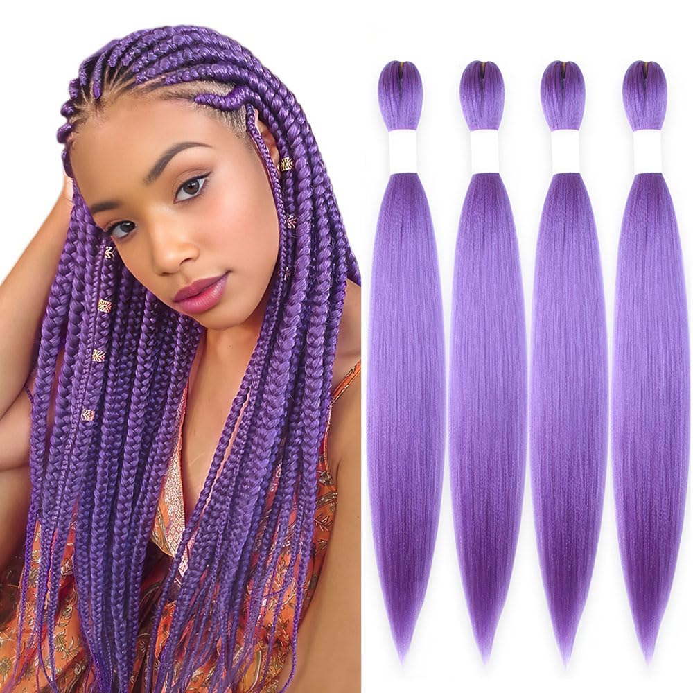 KAVSORAPI purple braiding hair 20in in light purple for seamless, vibrant everyday style.