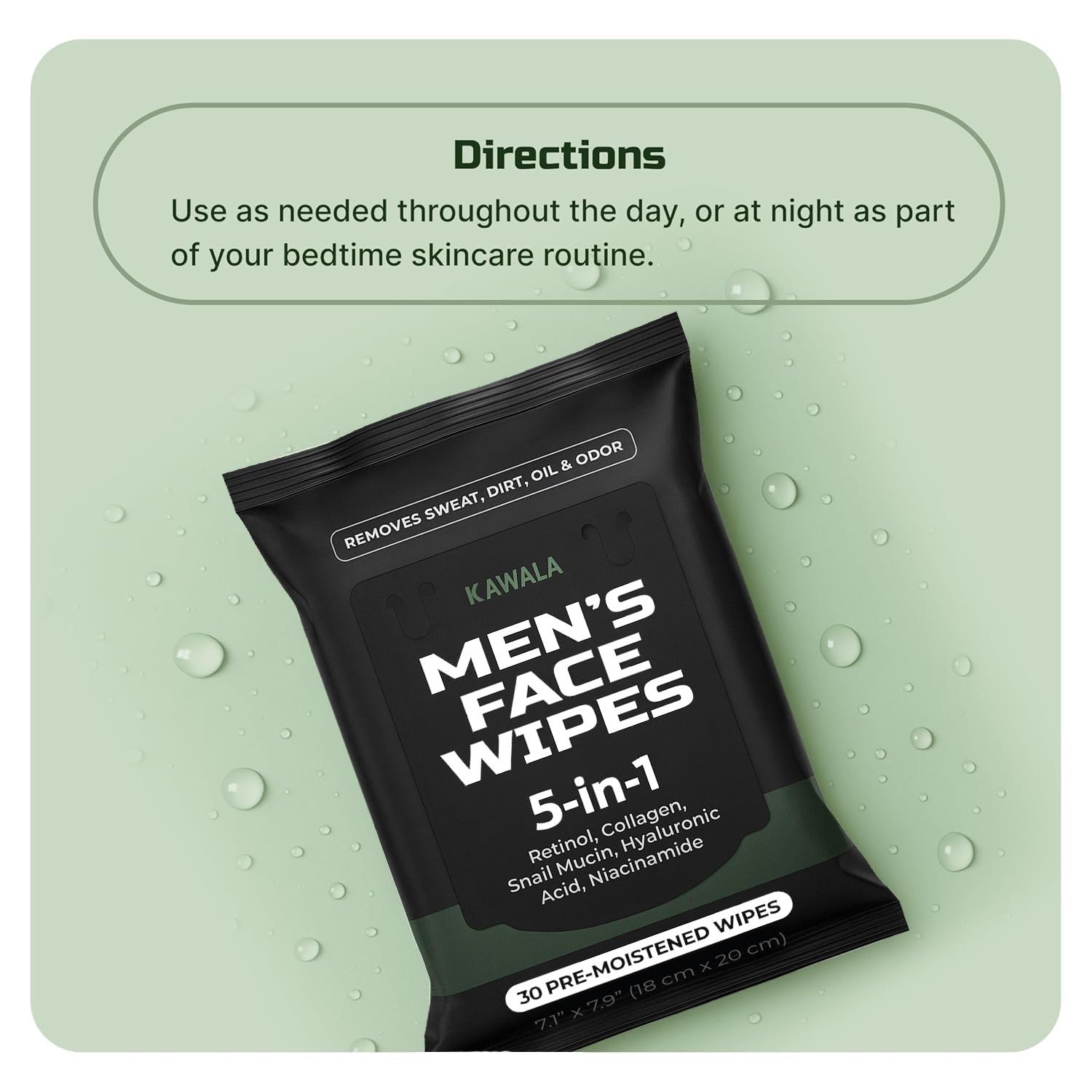 Kawala mens face wipes woodsy scent mood evokes rugged refresh