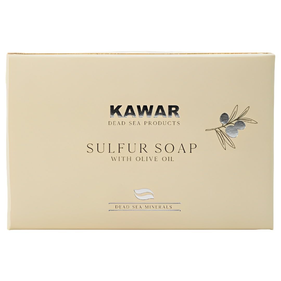Kawar Dead Sea Sulfur Soap foam closeup suggests cleansing and detoxifying pore-level action.