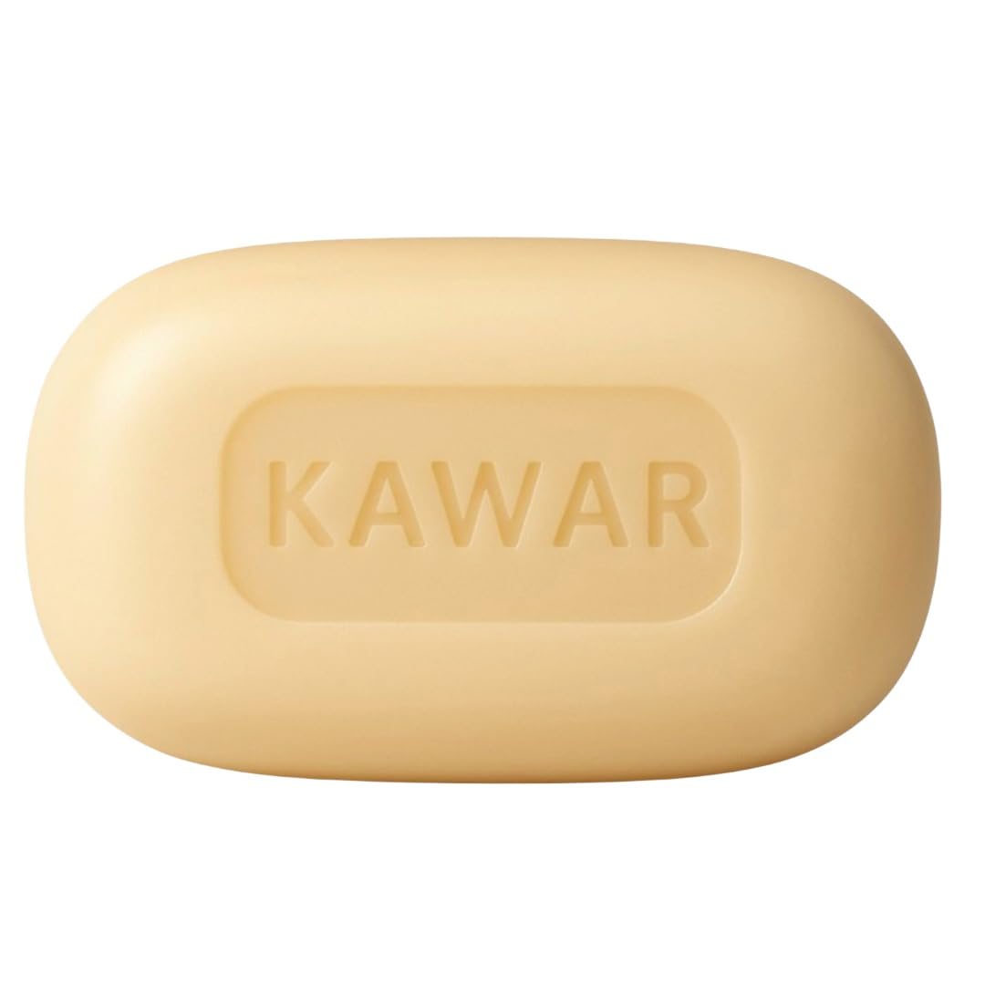 Kawar Dead Sea Sulfur Soap on sink evokes everyday cleansing for oily to normal skin.