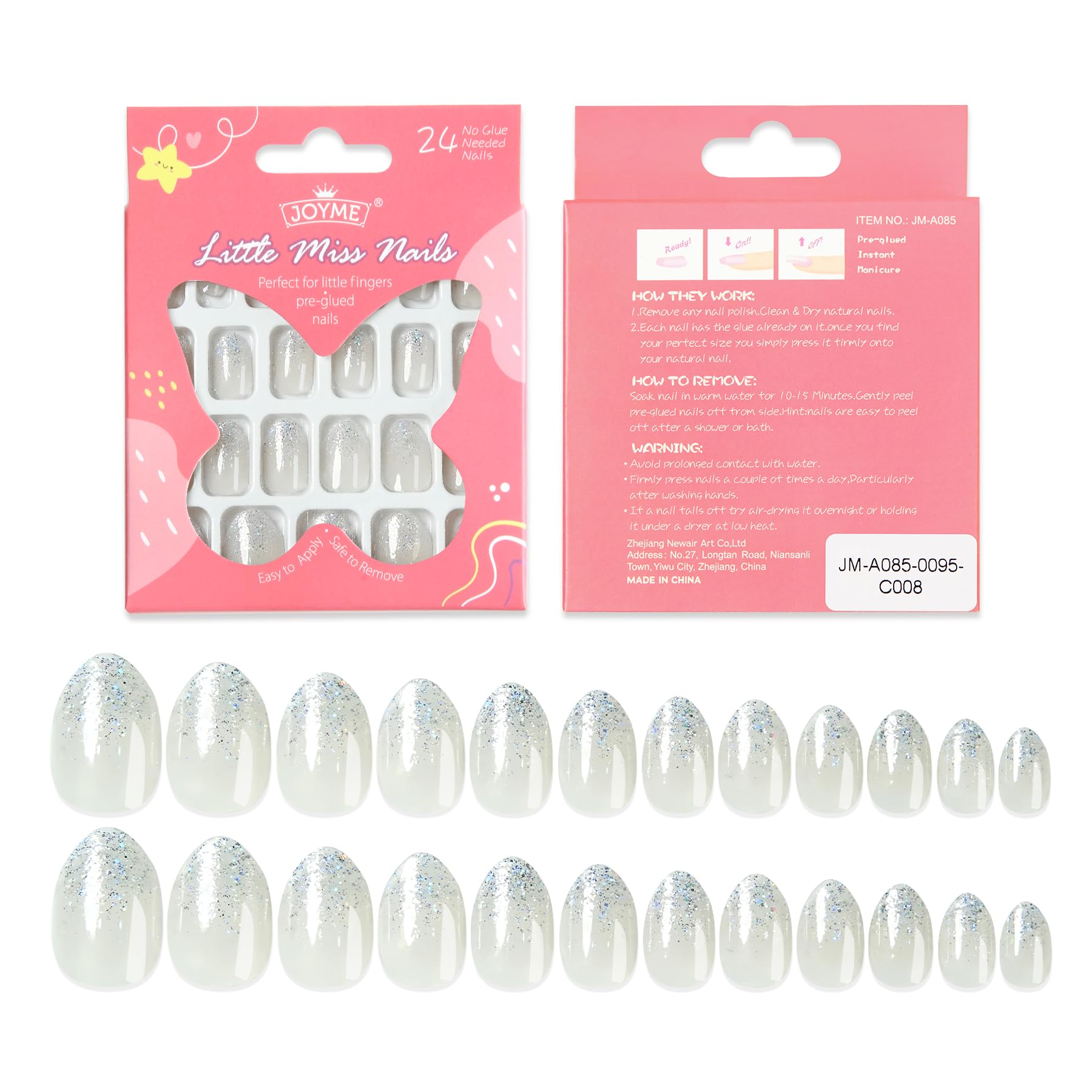 Kawyehu almond nails application steps visual guide.