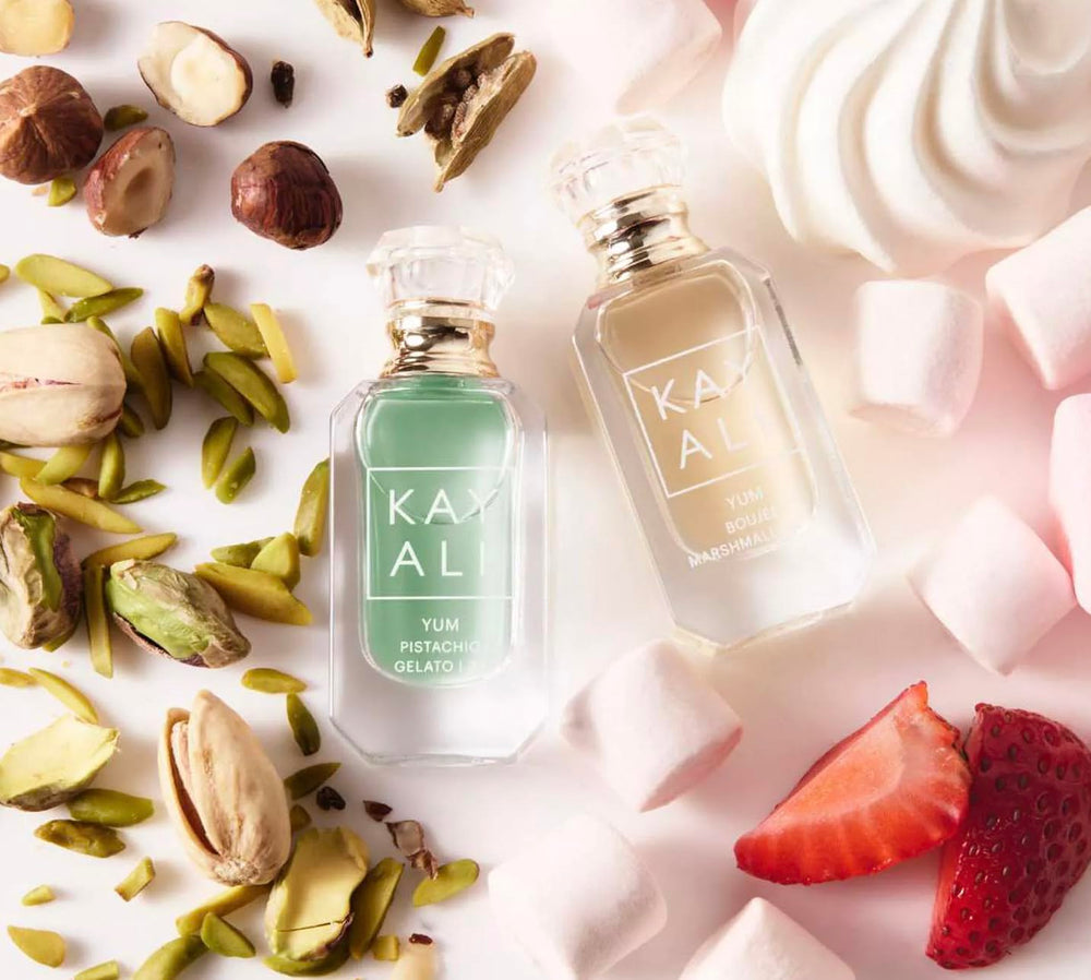 KAYALI Mini Yum duo packaging—collectible presentation for gifting or personal mini fragrance collection