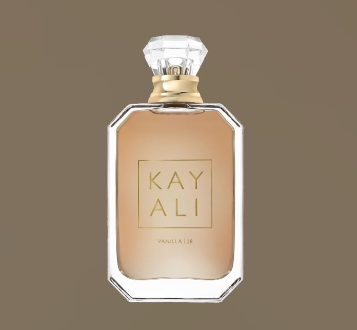 Kayali Vanilla 28 packaging box image emphasizes luxe presentation and gift-worthy appeal.