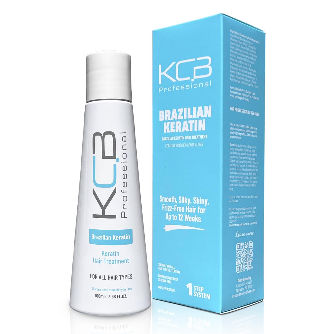 KCB Professional Brazilian Keratin kit box front for at-home salon-grade straightening and frizz control.