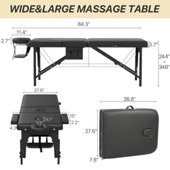 KCC memory foam massage table folded with carrying bag for portability