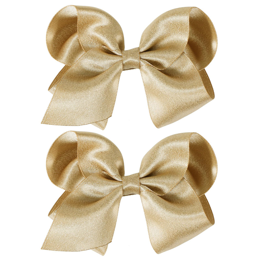 KCHIES 4-inch champagne gold bow closeup showing sparkling detail for daily outfits