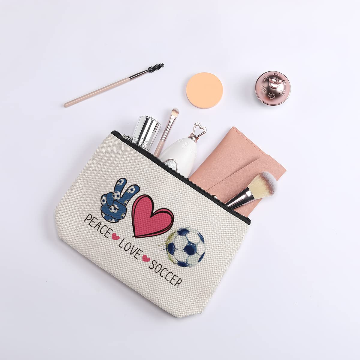 kdxpbpz Soccer Gifts Makeup Bag gift-ready with sporty theme