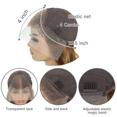 KeaBalo peluca de cabello humano para mujeres, color rubio miel.