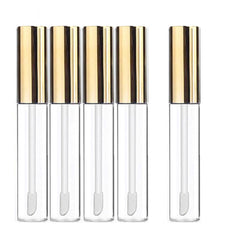 KEAIYYJ empty lip gloss tubes with wand in gold finish, ideal for DIY lip gloss projects.