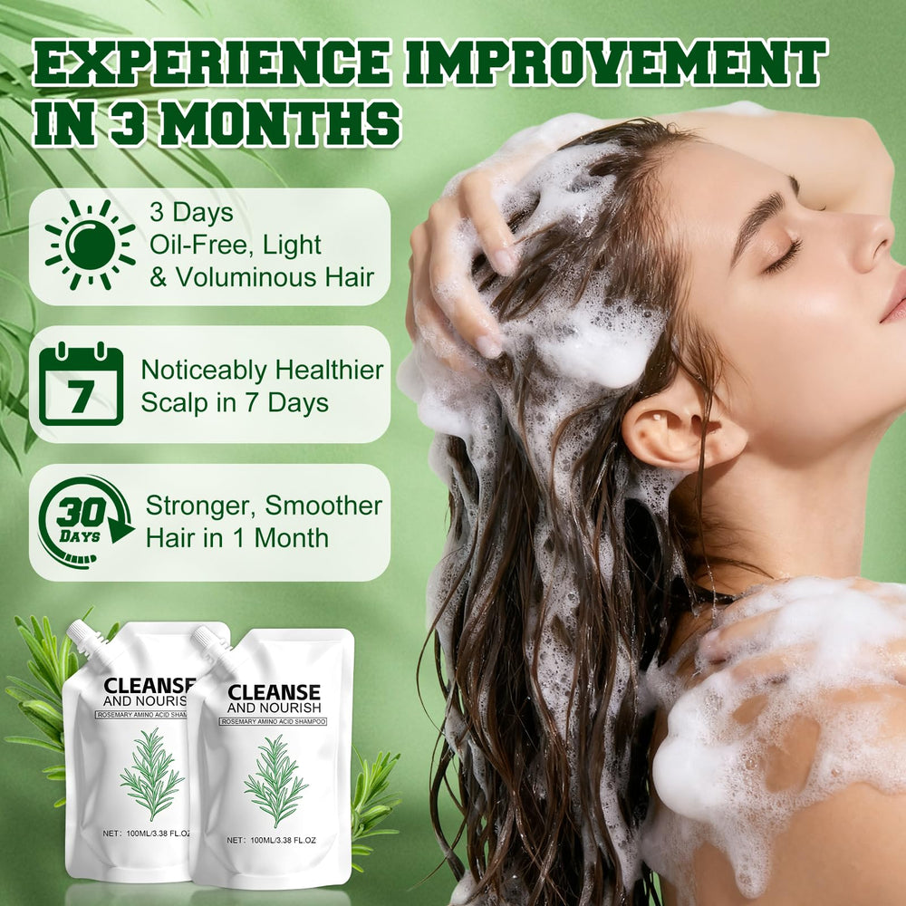 KEBEGE Rosemary Amino Acid Shampoo 2-pack packaging demonstrates convenient, cruelty-free care for thinning hair.