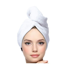 Keepoz hair towel wrap texture close-up highlighting plush 100% cotton for quick moisture absorption.