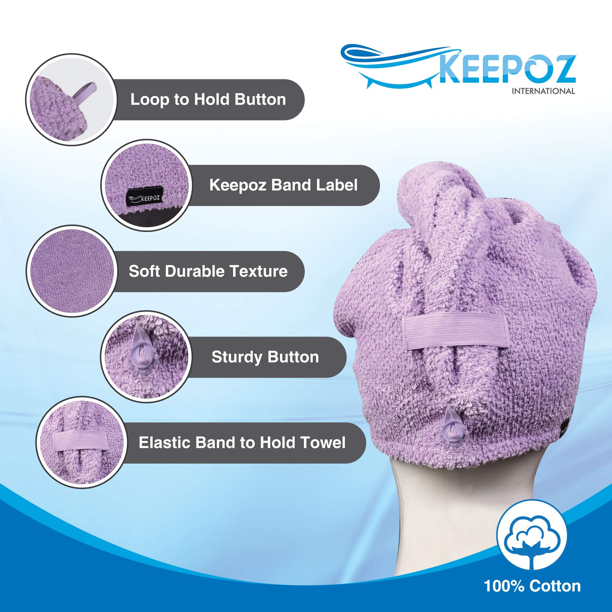 KEEPOZ travel-friendly 2-pack towel for on-the-go drying.
